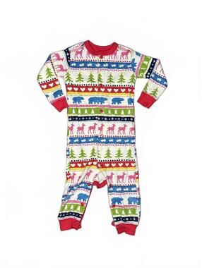 Little Blue House 6-12M Holiday Print Baby Footed Pyjamas